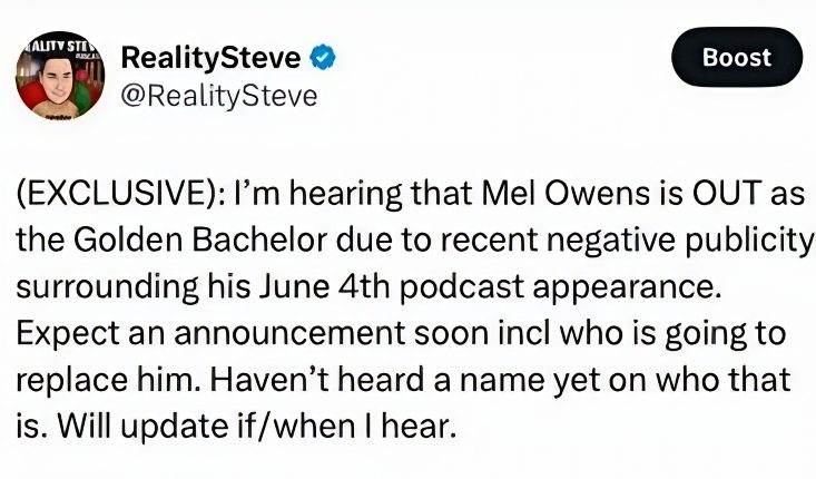 Mel is out per Reality Steve – Instagram