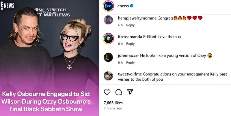 Kelly and Sid got engaged - E News - Instagram