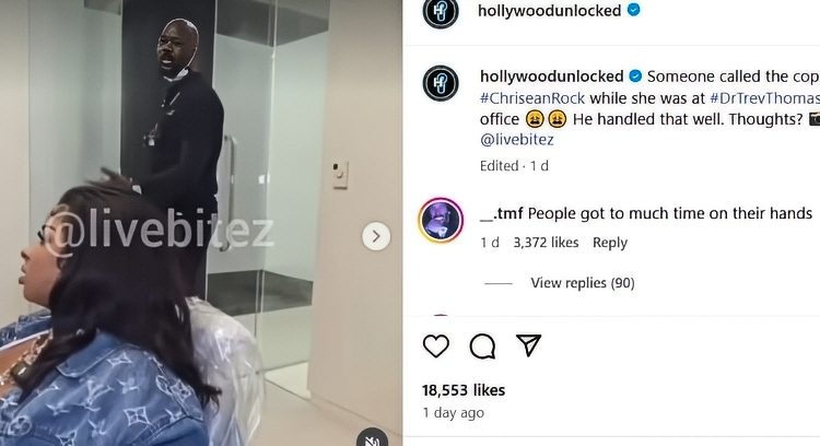 The swatting video found a lot of comments – Hollywood Unlocked – Instagram