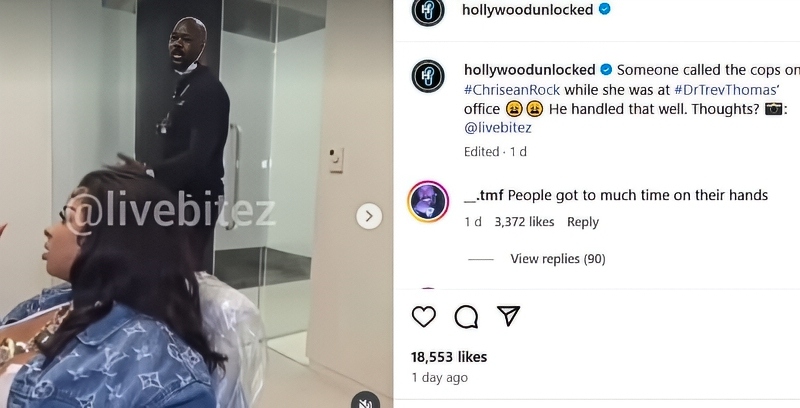 The swatting video found a lot of comments - Hollywood Unlocked - Instagram