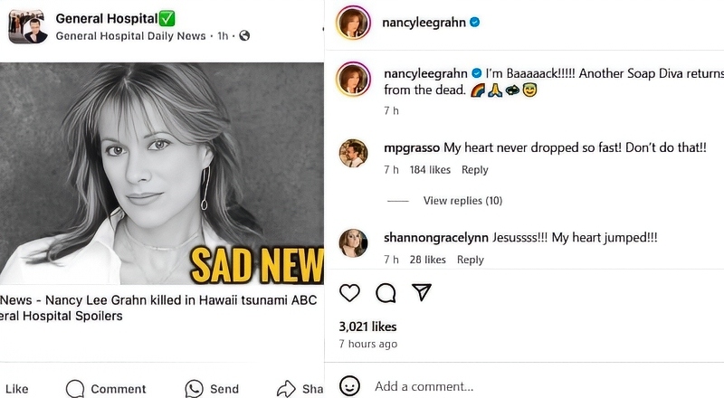 Nancy Disses hoax death report - Instagram