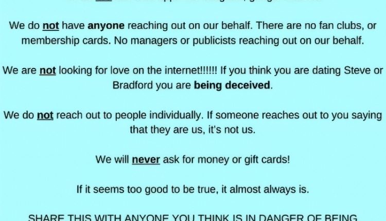 Bradford warned fans about scams in 2024 – Instagram