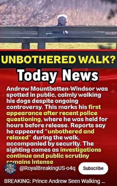News about Andrew walking the dogs circulates Via YouTube